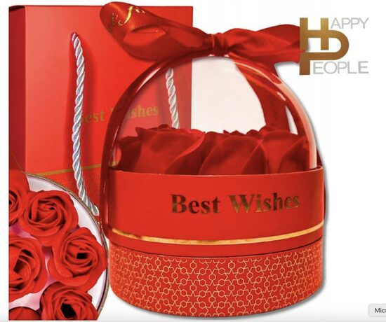 Dekoratyvinė muilo rožių dėžutė , raudona